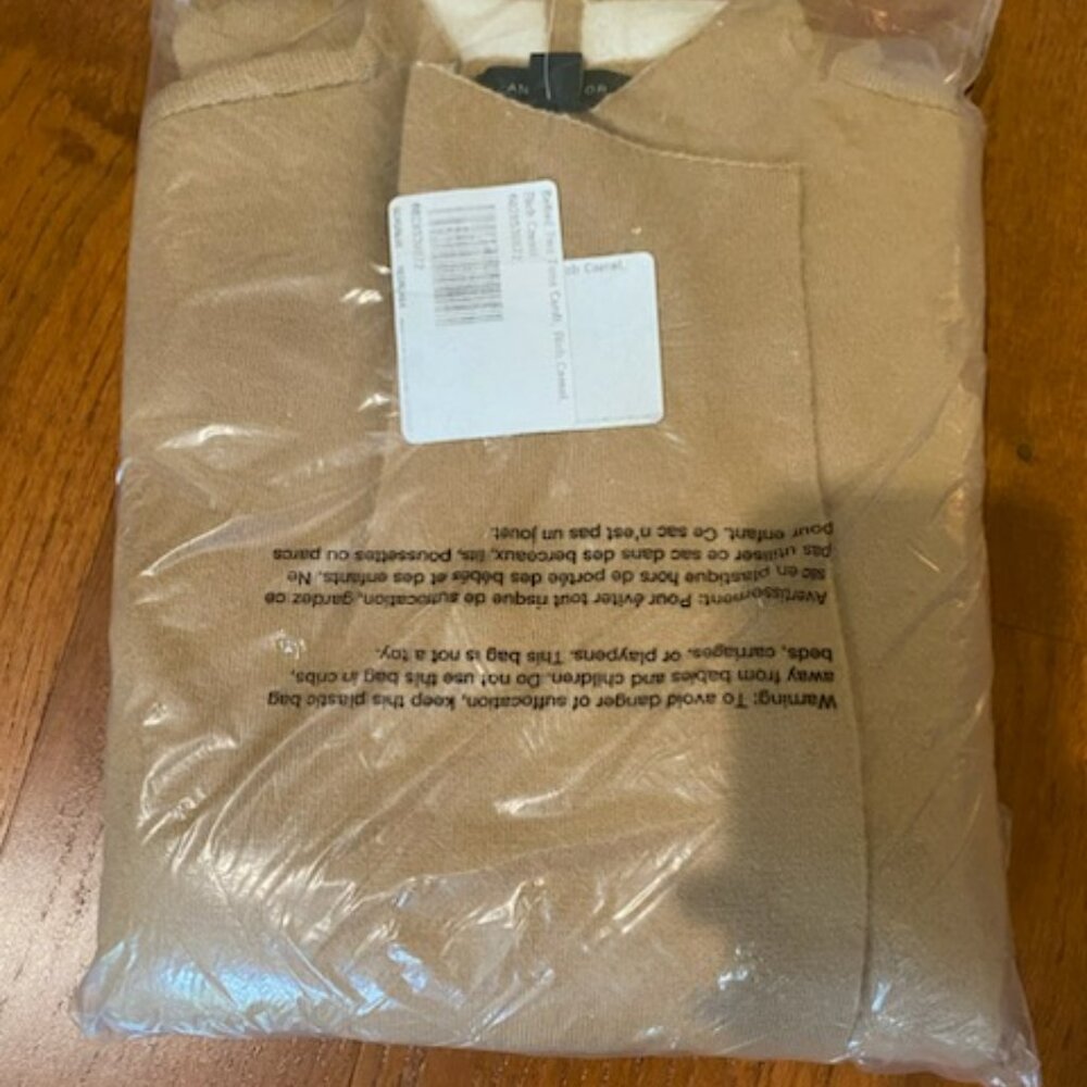 Ann Taylor Belted Two Tone Cardi Color‎ Rich Camel Size Small NWT